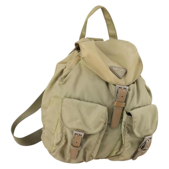 PRADA Backpack Nylon Beige Silver - Picture 1 of 10